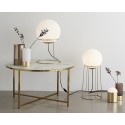 Table basse ronde métal doré verre blanc effet marbre Hübsch