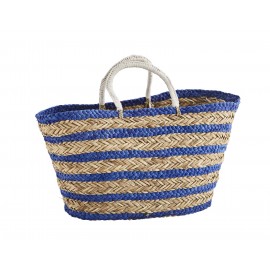panier sac de plage cabas jonc paille seagrass bleu madam stoltz
