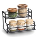 petite etagere rangement epices plan de travail metal noir zeller