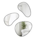 set de 3 miroirs organiques cadre metal gris umbra hubba