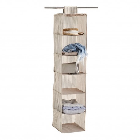 etagere suspendue tissu rangement dressing 6 compartiments zeller