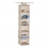 etagere suspendue tissu rangement dressing 6 compartiments zeller