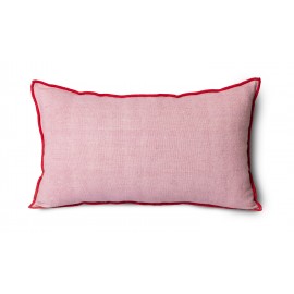 coussin rectangle canape lisere rose rouge hkliving