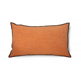 hkliving coussin salon rectangle orange lin coton