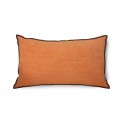 hkliving coussin salon rectangle orange lin coton