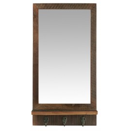 miroir mural bois fonce recycle vintage etagere pateres ib laursen