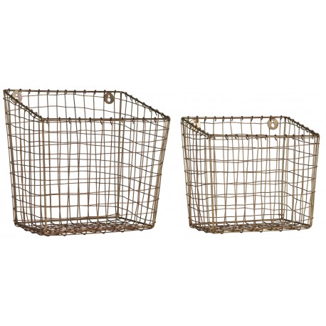 panier a suspendre rangement en fil metallique laiton ib laursen