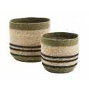 paniers cache pot jonc de mer vert rayures madam stoltz