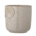 cache pot hibou decorratif gres beige bloomingville