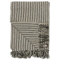 ib laursen plaid coton raye noir blanc franges
