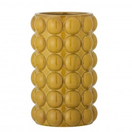 bloomingville vase retro vintage gres jaune bulles relief deia