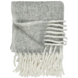 plaid chaud doux franges poil long gris clair ib laursen