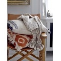 plaid coton laine beige naturel rayures pompons bloomingville giovanna
