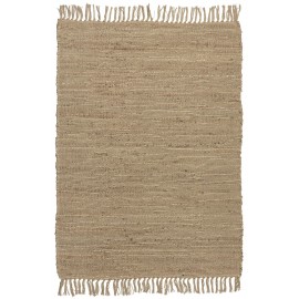 tapis de chambre coton jute naturel franges beige ib laursen