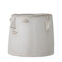 cache pot visage rigolo gres blanc bloomingville theis