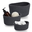 Panier rangement salle de bains coton Zeller set de 3