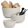 Panier rangement salle de bains coton Zeller set de 3