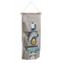 paniers suspendu rangement jouets enfants tissu gris animaux zeller