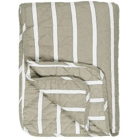 couverture plaid matelasse coton beige rayures ib laursen