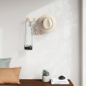 umbra portemanteau mural decoratif metal fin blanc bois clair dotsy
