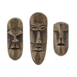 pateres murales metal laiton sculptures masques bloomingville jespar