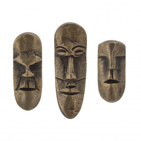 pateres murales metal laiton sculptures masques bloomingville jespar