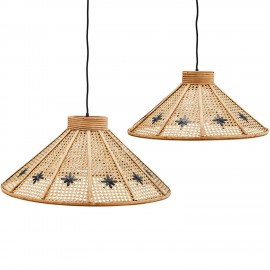 madam stoltz suspension rotin naturel set de 2