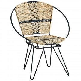 Fauteuil lounge rotin métal Madam Stoltz