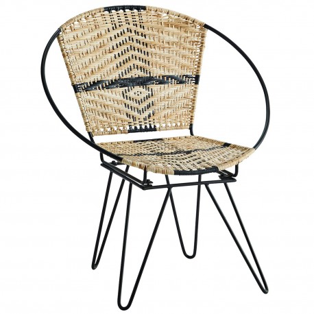 Fauteuil lounge rotin métal Madam Stoltz