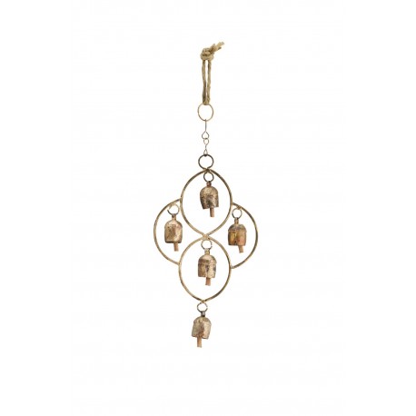 carillon indien a suspendre clochettes metal dore madam stoltz