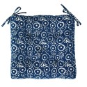 coussin de chaise bleu coton imprime madam stoltz