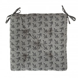 coussin de chaise galette coton gris imprime madam sstoltz