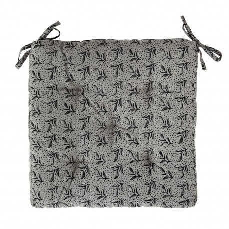 coussin de chaise galette coton gris imprime madam sstoltz