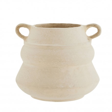 vase pot en papier mache blanc pour fleurs sechees madam stoltz