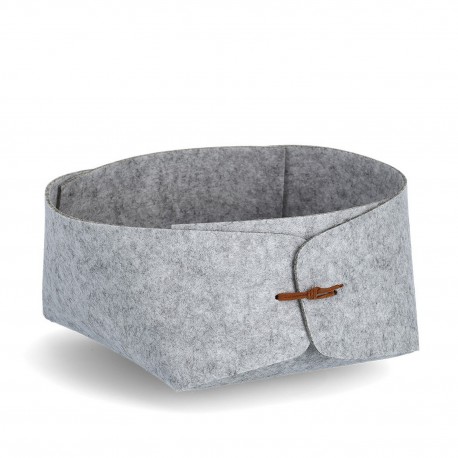 corbeille feutrine grise rangment salle de bains zeller