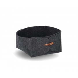 petit panier chic feutrine rangement salle de bains gris fonce zeller