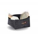 petit panier chic feutrine rangement salle de bains gris fonce zeller