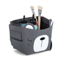 panier rangement enfants feutrine grise ours