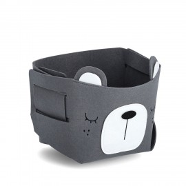 panier rangement enfants feutrine grise ours