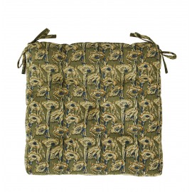 coussin de chaise vert fleuri coton imprime madam stoltz