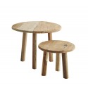 petite table basse bois recycle rustique ronde madam stoltz