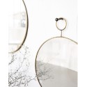 house doctor loop petit miroir mural rond laiton metal dore