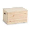 Coffre de rangement en bois de pin naturel zeller 40 x 30 x 24 cm