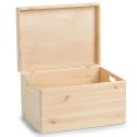 Coffre de rangement en bois de pin naturel zeller 40 x 30 x 24 cm