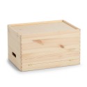 Coffre de rangement en bois de pin naturel zeller 40 x 30 x 24 cm