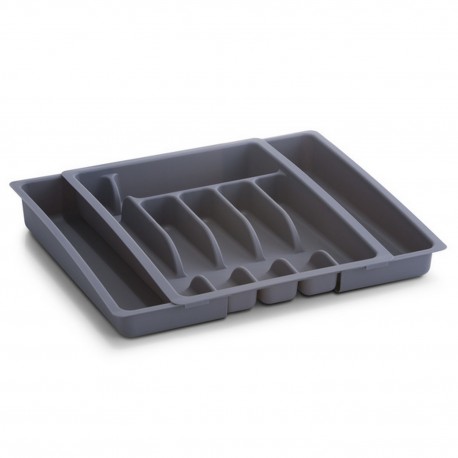 range couverts extensible tiroir gris plastique zeller