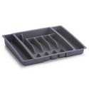 range couverts extensible tiroir gris plastique zeller