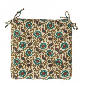 galette de chaise fleurie hippie vert jaune madam stoltz