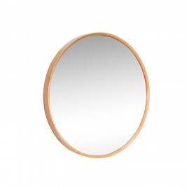hubsch grand miroir mural rond bois clair