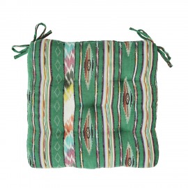 coussin de chaise vert ikat motif tisse madam stoltz